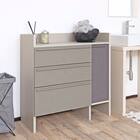 スリム設計のモダンキャビネット (幅90cm GY) 2枚目画像