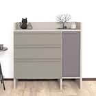 スリム設計のモダンキャビネット (幅90cm GY) 3枚目画像