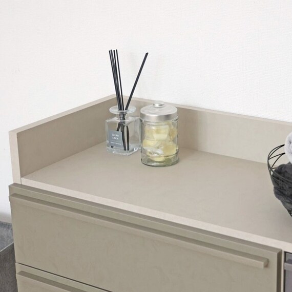 スリム設計のモダンキャビネット (幅90cm GY) 4枚目画像