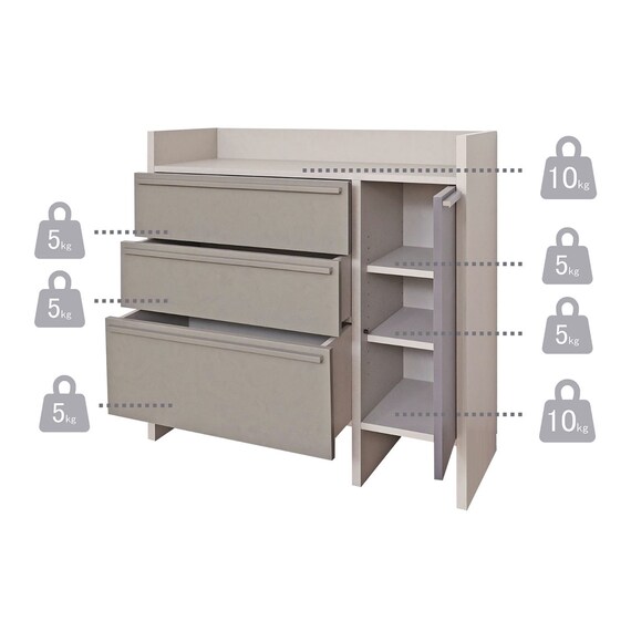 スリム設計のモダンキャビネット (幅90cm GY) 15枚目画像