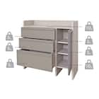 スリム設計のモダンキャビネット (幅90cm GY) 15枚目画像