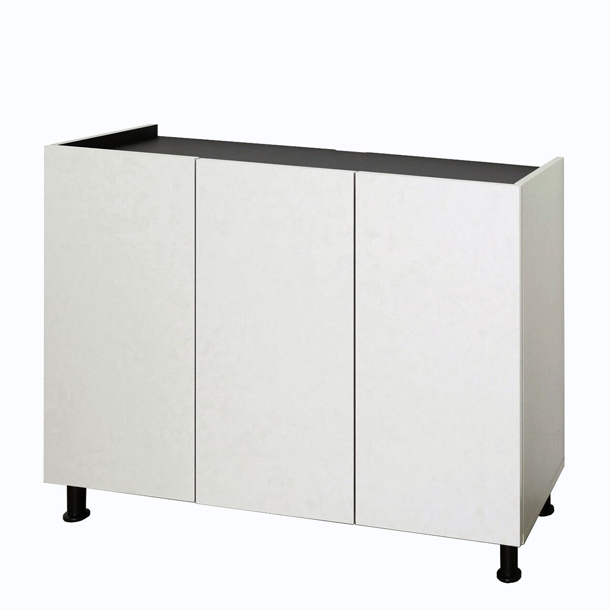 塗り壁調モダンキャビネット (3枚扉 幅105cm OWH/BK) | ニトリネット