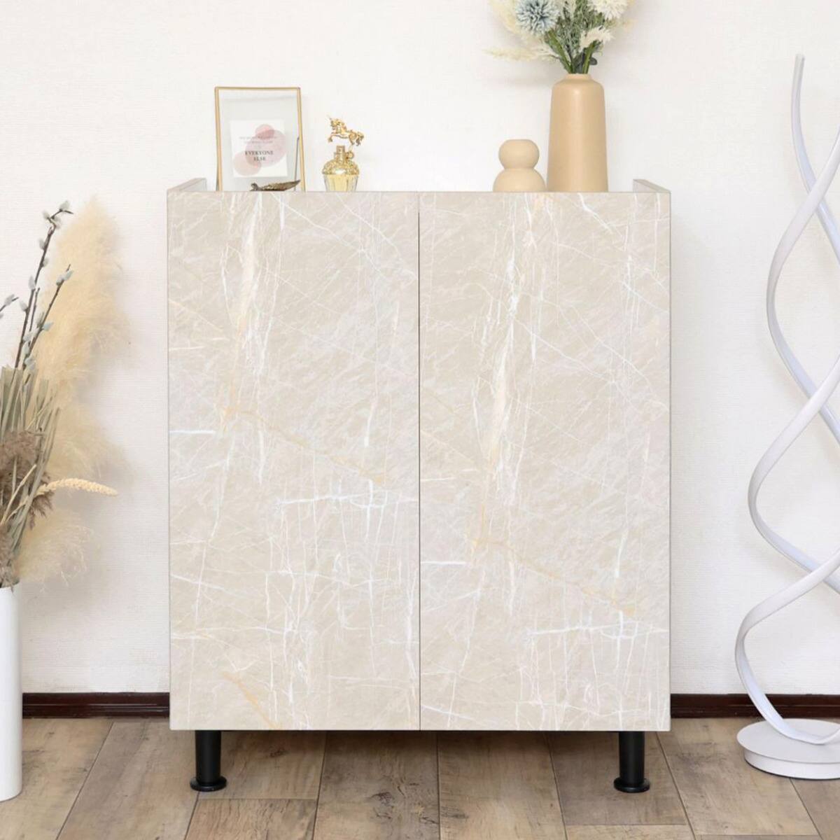 石目柄キャビネット (幅70cm ストーンホワイト) | ニトリネット【公式