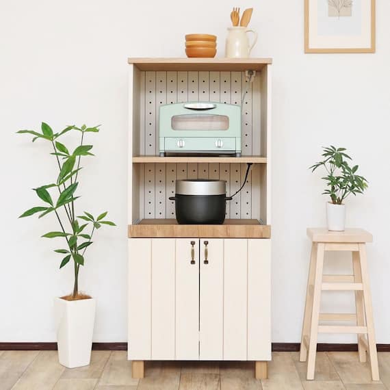 フレンチカントリー調 レンジ台 (WH) 1枚目画像