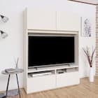 モダン ハイタイプテレビボード (幅134.5cm WH木目) 1枚目画像