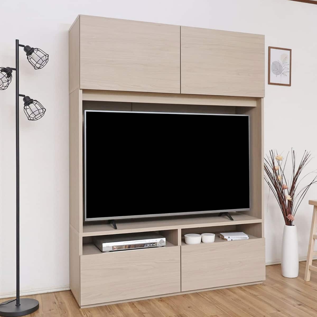 モダン ハイタイプテレビボード (幅134.5cm グレージュ) | ニトリ