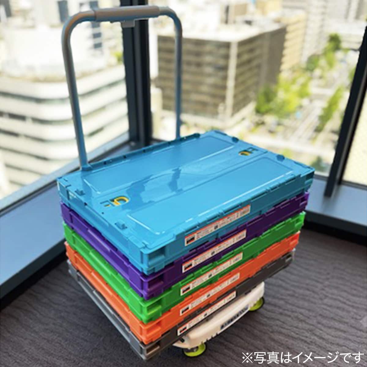 TRUSCO 折りたたみコンテナスケルコン 薄型タイプ スライドロックフタ