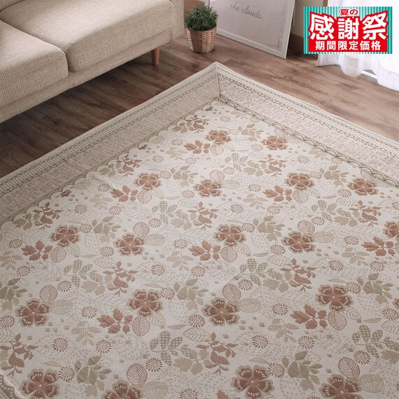 オールシーズンウォッシャブルラグ 185×185cm (GN BE) 1枚目画像