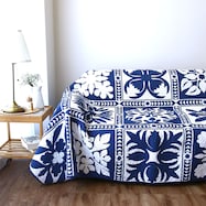 ハワイアンキルト柄のマルチカバー(KP)