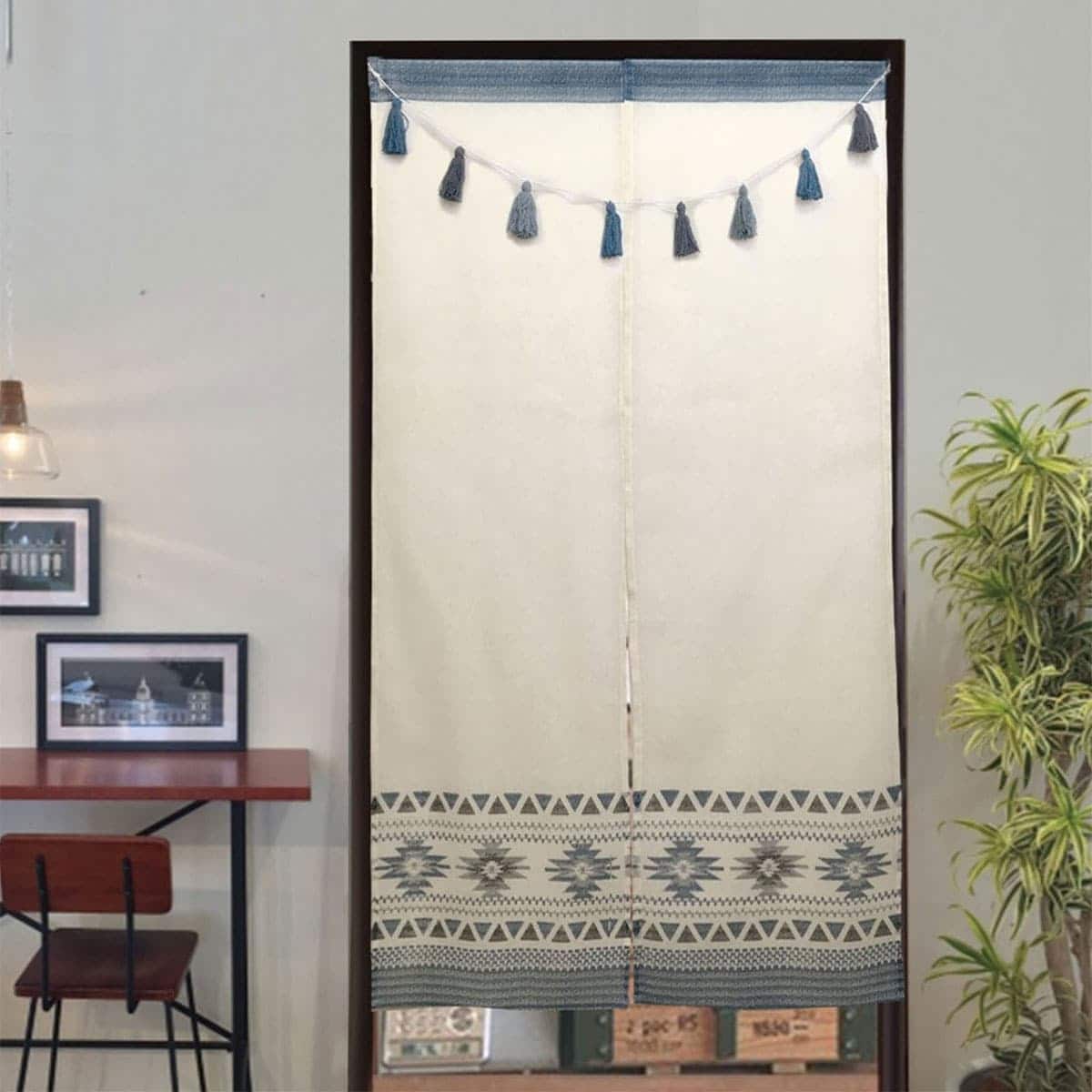 タッセル付きのれん 85×150cm(OL BL) | ニトリネット【公式】 家具