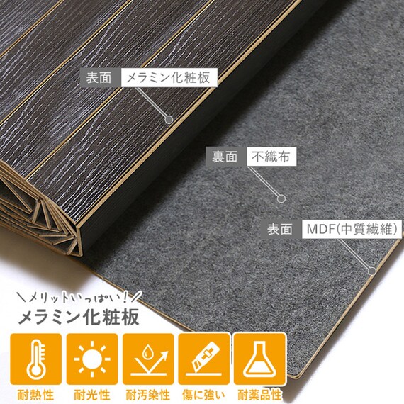 キズ・汚れに強いウッドカーペット 団地間3畳(ウッディ/ブラック) 3枚目画像