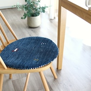 ギャッベ柄の羊毛チェアパッド 円形
