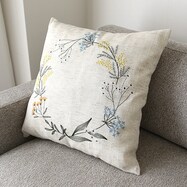 可愛い花柄の刺繍クッションカバー (クレール)