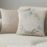 可愛い花柄の刺繍クッションカバー (クレール)