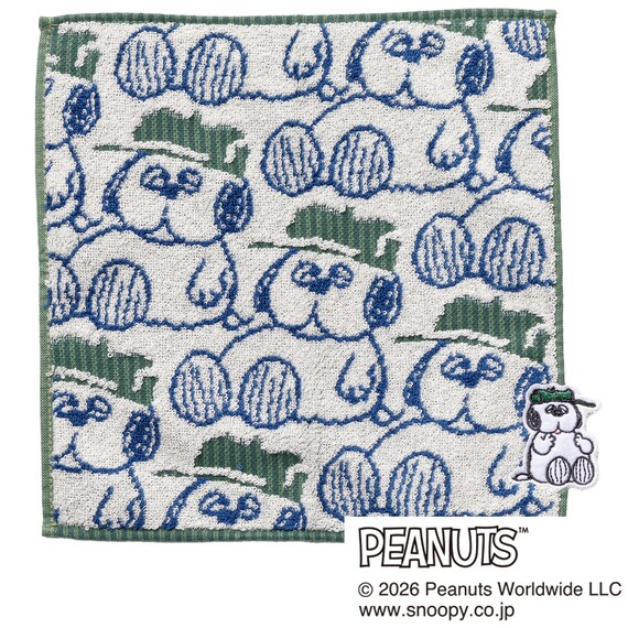 タオルハンカチ(スヌーピー グリーン 0046) 1枚目画像
