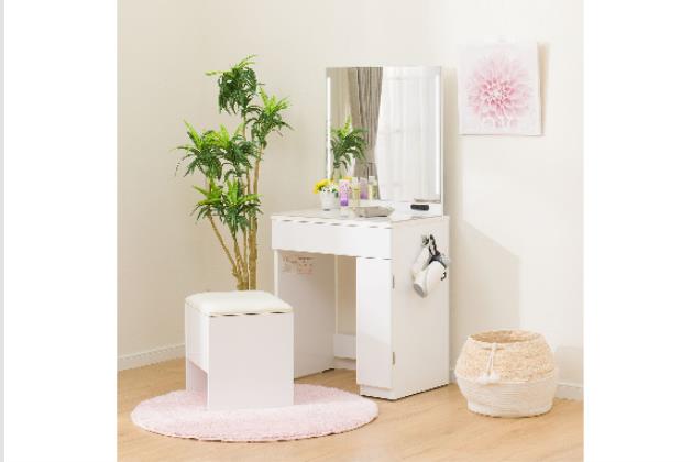 NITORI サンメンキョウドレッサー　ハル LBR 椅子付 幅65cm] 三面鏡ドレッサー (ハル) 【配送員設置】 【5年保証