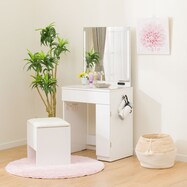 LED付き一面鏡ドレッサー(OS331 WH LED)