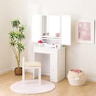 三面鏡ドレッサー(DR2 WH) 1枚目画像