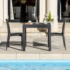 ラタン調ガーデンテーブル+肘無しチェア3点セット(PXY80) 16枚目画像