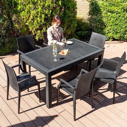 ラタン調ガーデンテーブル+チェア7点セット(PXY150)通販 | ニトリ  