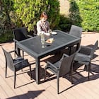 ラタン調ガーデンテーブル+肘付きチェア7点セット(PXY150) 1枚目画像