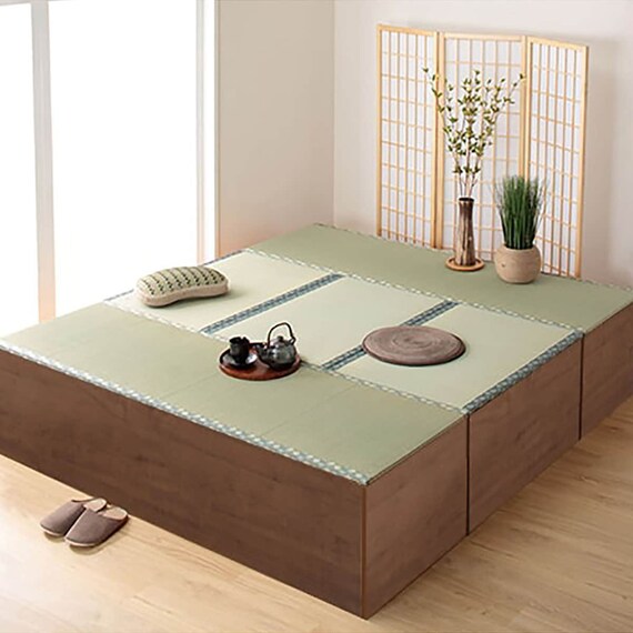 い草畳収納ユニット長方形ハイタイプセット 210×180cm (H1800/H900 DBR 