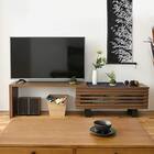 幅が伸縮する和モダンタイプのテレビ台 (BR) 1枚目画像