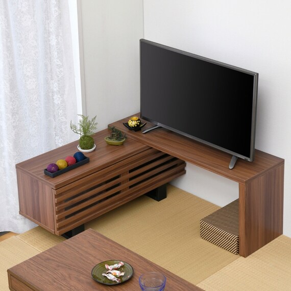 幅が伸縮する和モダンタイプのテレビ台 (BR) 5枚目画像