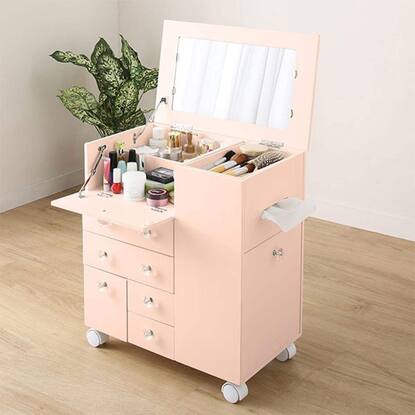たっぷり収納コスメドレッサーワゴン ピンク 通販 ニトリネット 公式 家具 インテリア通販
