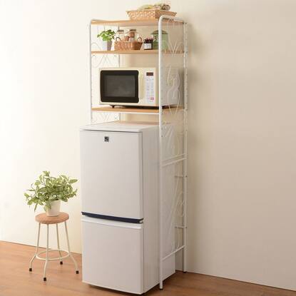 アンティークな雰囲気のおしゃれな冷蔵庫ラック 小型冷蔵庫上のデッドスペースを有効活用 ホワイト 通販 ニトリネット 公式 家具 インテリア通販