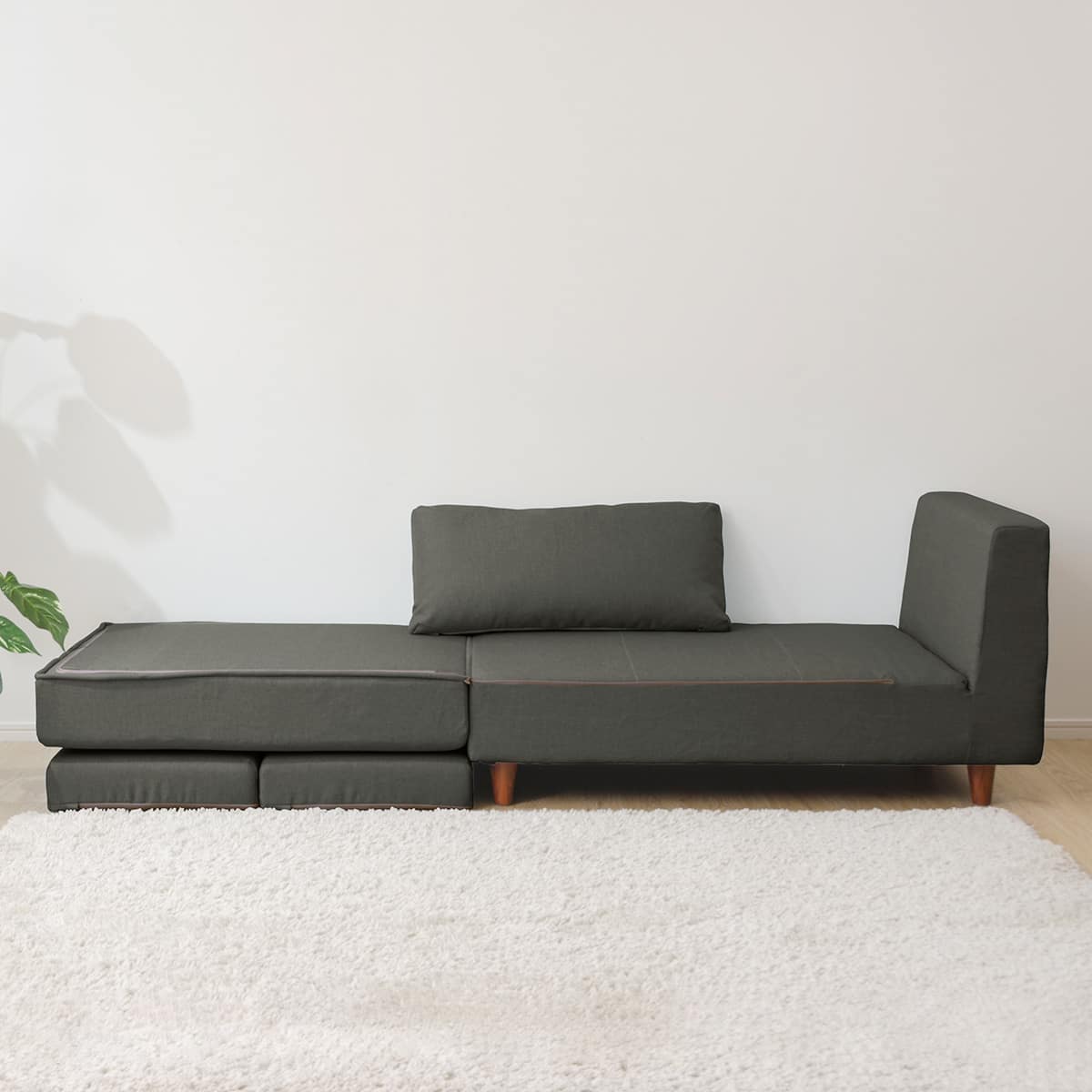 組立簡単でコンパクトなソファベッド 布張りタイプ (GY) | ニトリ