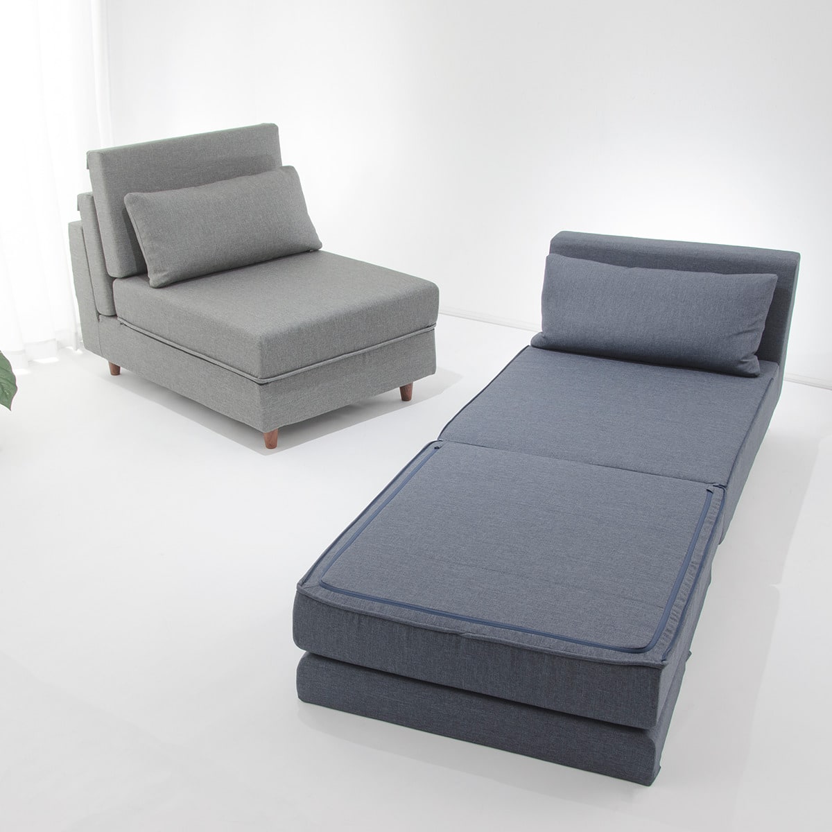 組立簡単でコンパクトなソファベッド 布張りタイプ (GY) | ニトリ