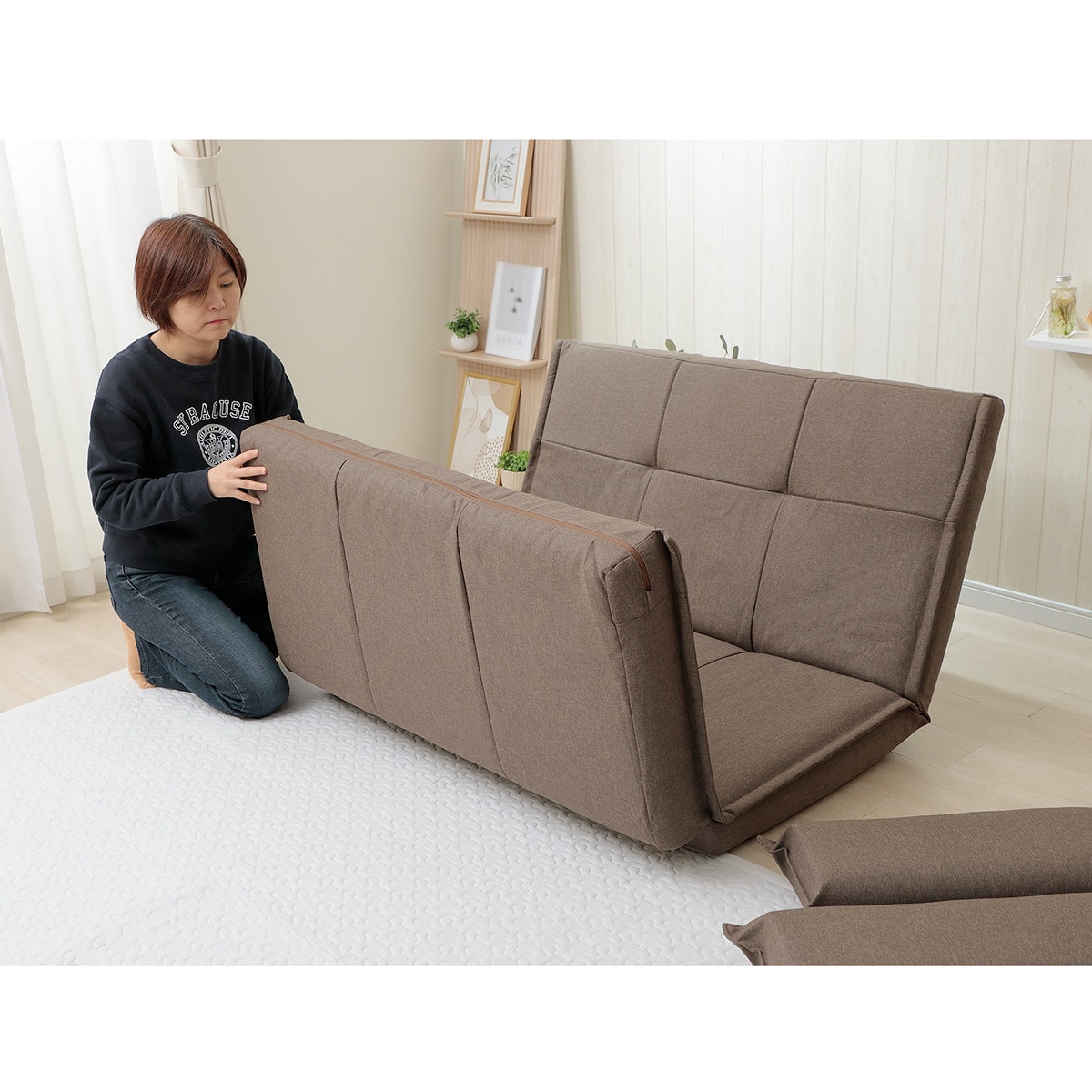 リクライニングソファベッド 布張りタイプ (リズム BR) | ニトリネット