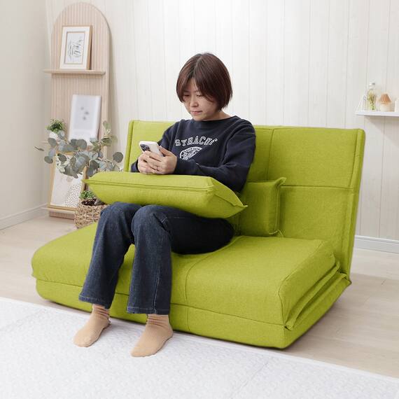 リクライニングソファベッド 布張りタイプ (リズム GR) 9枚目画像