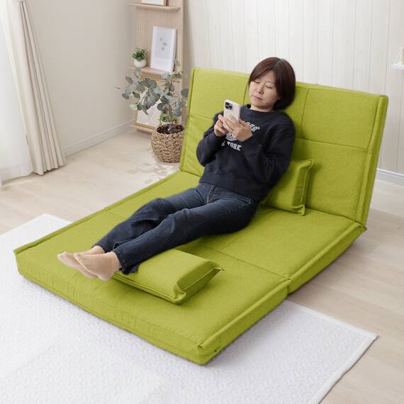 リクライニングソファベッド 布張りタイプ (リズム GR) 12枚目画像