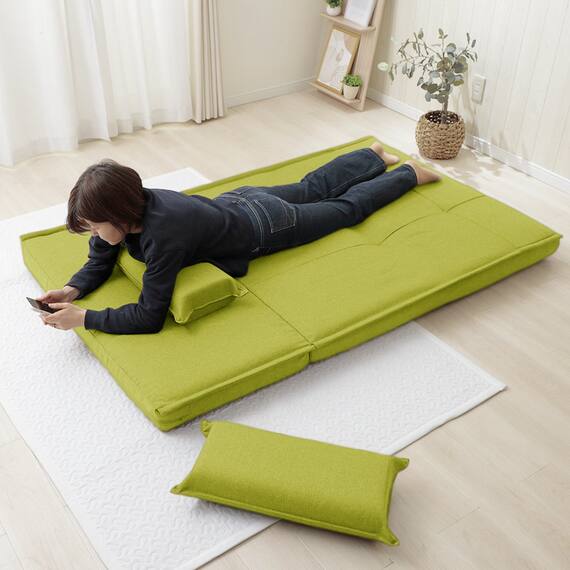 リクライニングソファベッド 布張りタイプ (リズム GR) 13枚目画像