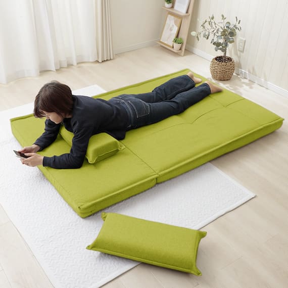 リクライニングソファベッド 布張りタイプ (リズム GR) 13枚目画像