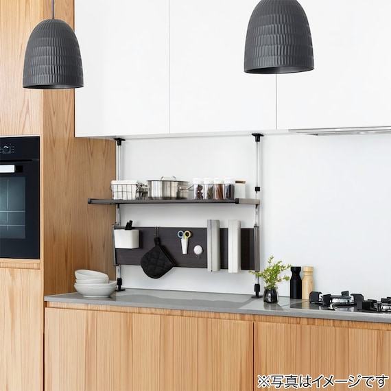 木目調つっぱり棚(幅75cm) 2枚目画像
