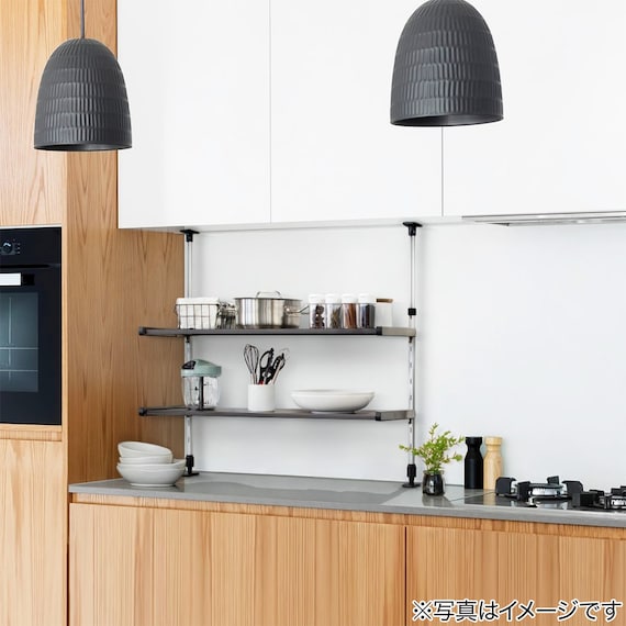 木目調つっぱり棚(幅75cm) 3枚目画像