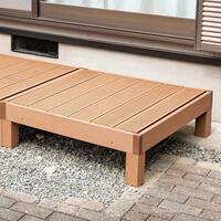 人工木縁台(90×90cm ブラウン)