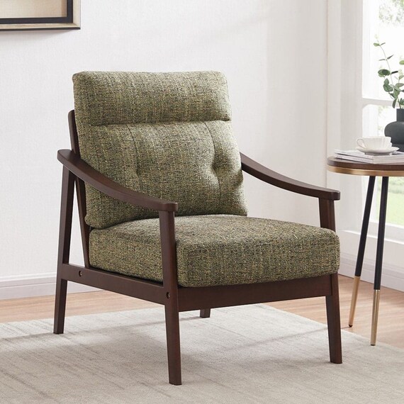 1人掛け北欧風ソファ 布張りタイプ (ZF1533 GR/BR) 1枚目画像