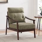 1人掛け北欧風ソファ 布張りタイプ (ZF1533 GR/BR) 1枚目画像