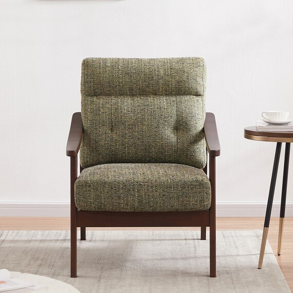 1人掛け北欧風ソファ 布張りタイプ (ZF1533 GR/BR) 2枚目画像