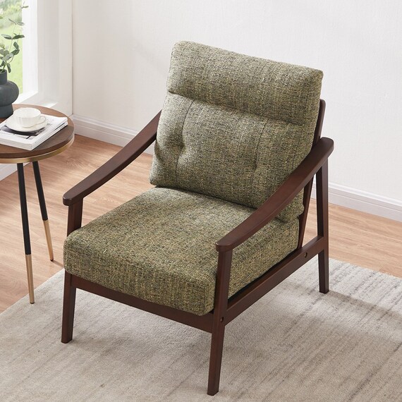 1人掛け北欧風ソファ 布張りタイプ (ZF1533 GR/BR) 3枚目画像