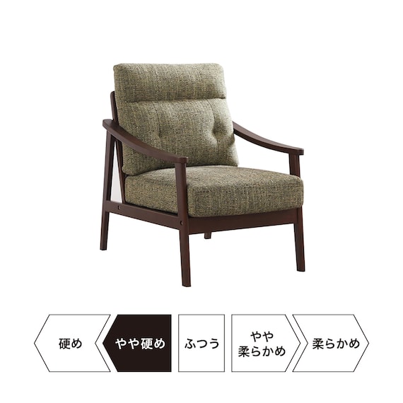 1人掛け北欧風ソファ 布張りタイプ (ZF1533 GR/BR) 9枚目画像