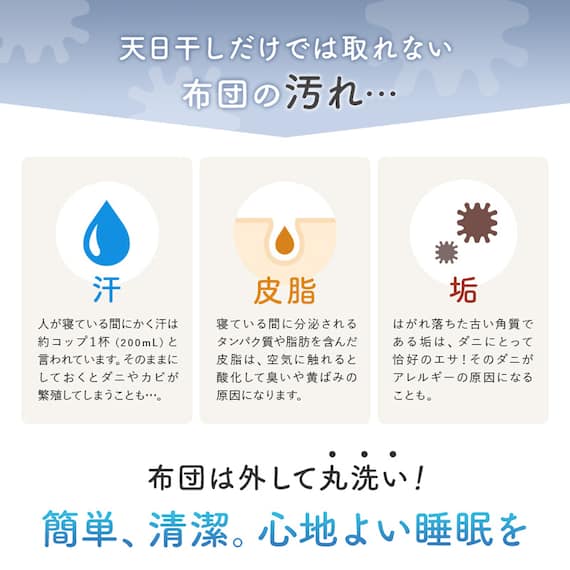 【国産】洗える脱着式敷布団 セミシングル(80×210cm) 3枚目画像