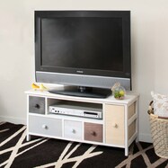 淡いカラフルなシャビーテイストのテレビ台(テレビダイW84)