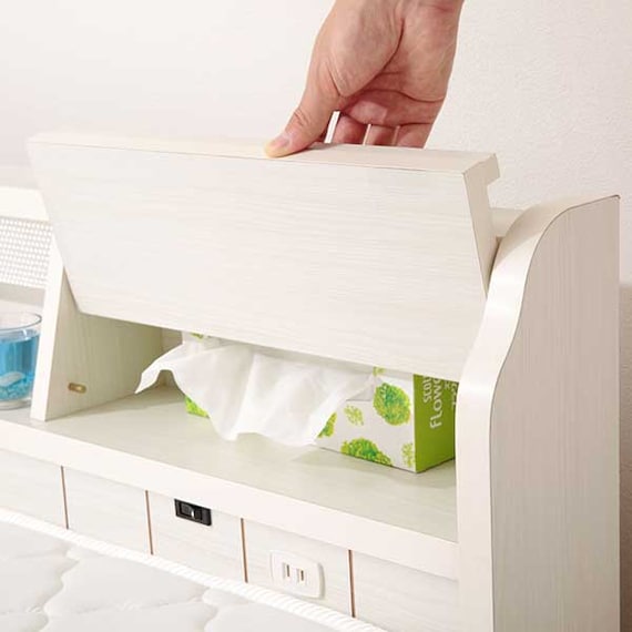 フラップ扉式フロアベッドフレーム(D WH) 4枚目画像