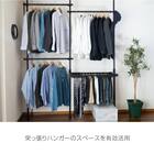 【簡単】ワンタッチ式 突っ張りハンガートリプル スラックスハンガー付き(ブラック) 3枚目画像