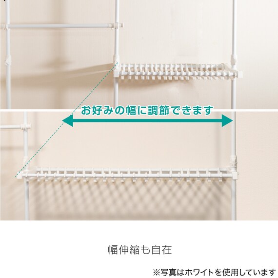 【簡単】ワンタッチ式 突っ張りハンガートリプル スラックスハンガー付き(ブラック) 9枚目画像